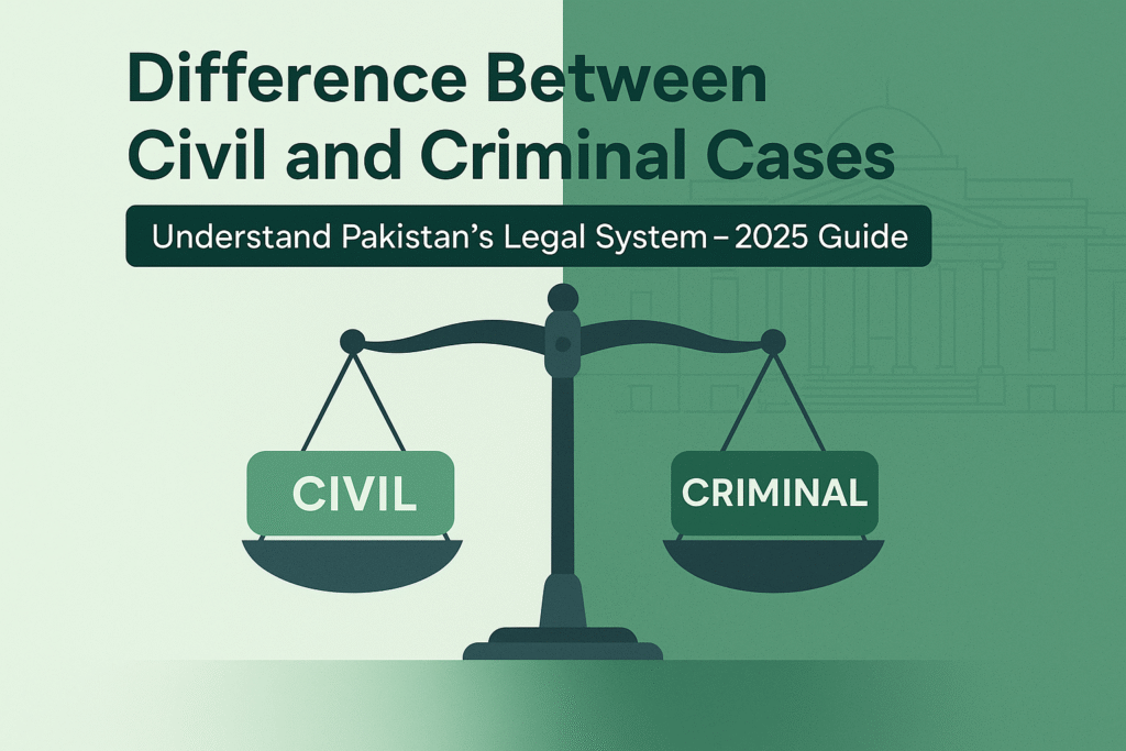 Difference Between Civil and Criminal Cases in Pakistan (2025 Guide)
