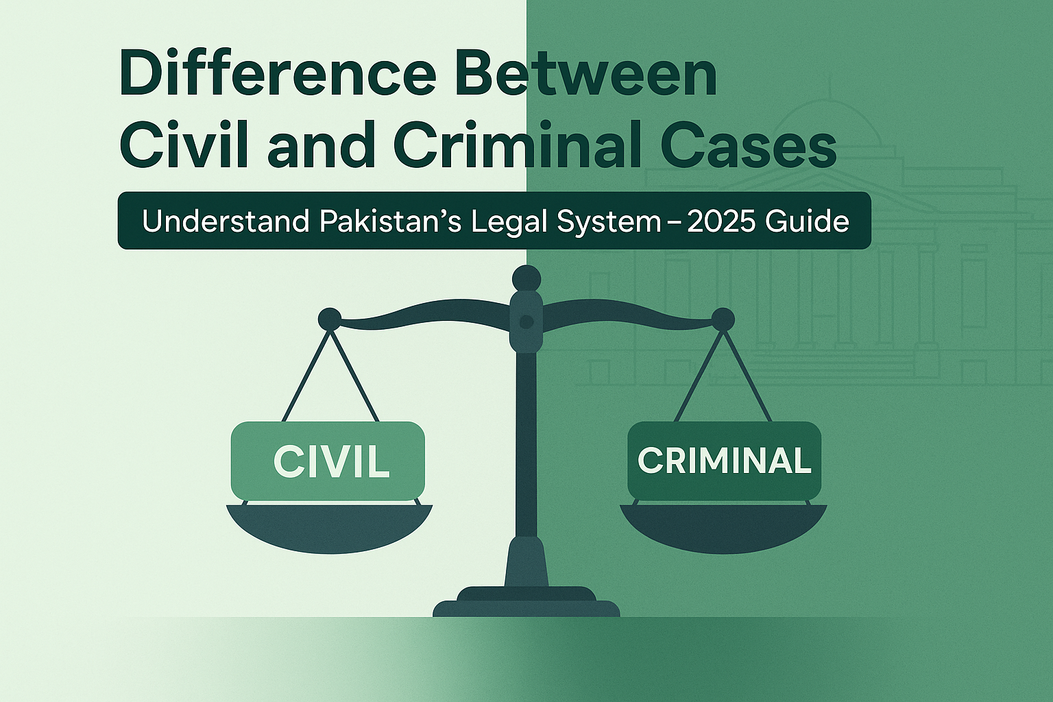 difference between civil and criminal cases in Pakistan